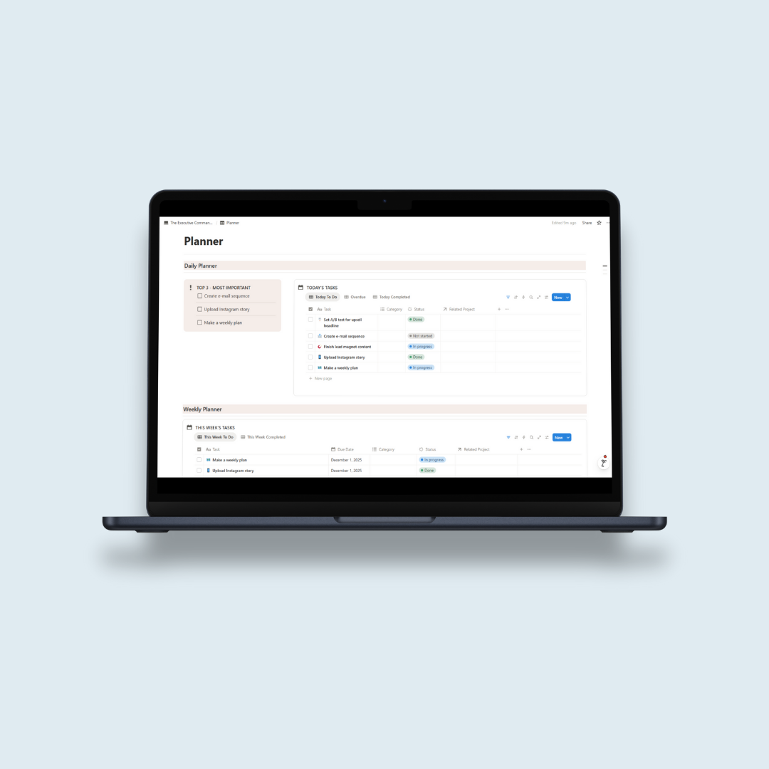The Executive Command Hub (All-In-One Business Planner)